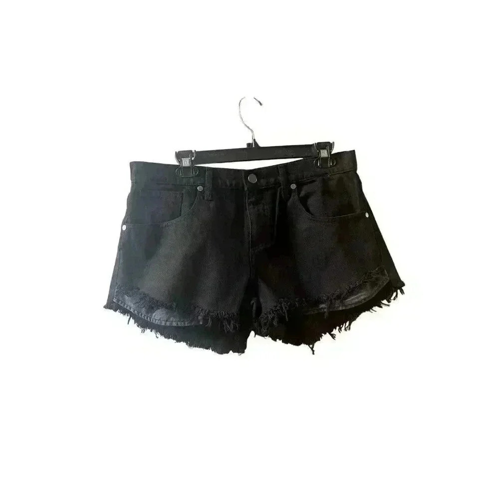 NEw Ramy Brook Christy low rise Shorts Black Denim Distressed Size 29 - Picture 7 of 13